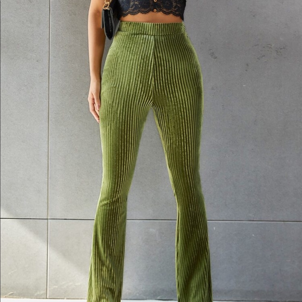 Flare Leg Velvet Pants